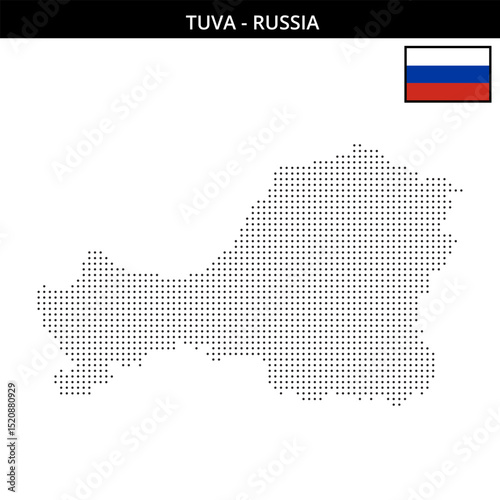Small dots map of Tuva in Russia