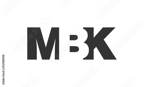 MBK logo design. Initial letter M B K bold font style for tech startups, consulting, corporate branding. Creative company name, headlines typography identity, trendy logotype.
