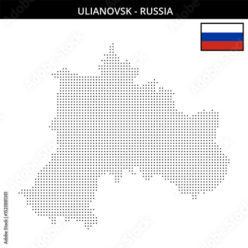Small dots map of Ulianovsk in Russia