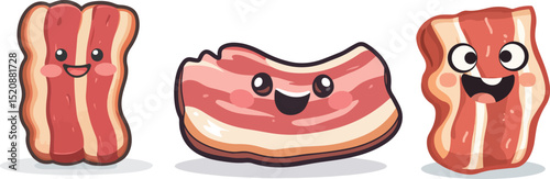 Cartoon bacon illustration material
