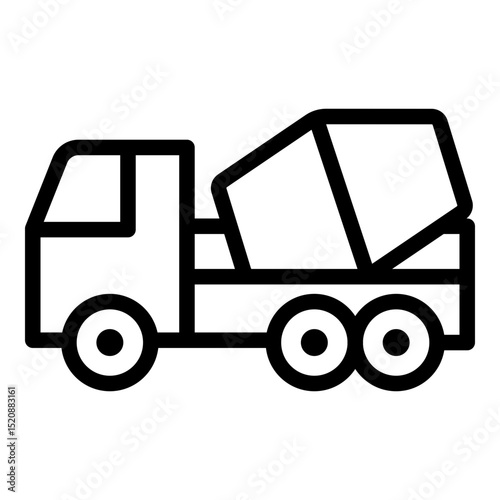 Concrete mixer icon. Vector line icon