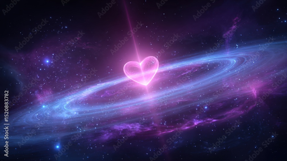 Fototapeta premium Heart of the Universe A Cosmic Tapestry of Love and Endless Wonder