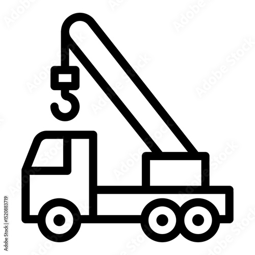 Mobile crane icon. Vector line icon