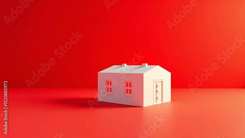 House concept on a red background 