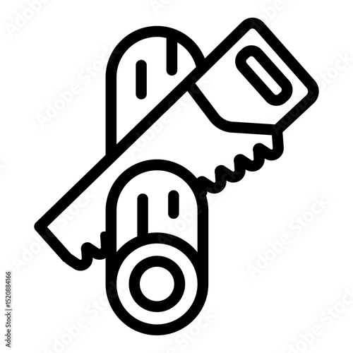 Sawing icon. Vector line icon