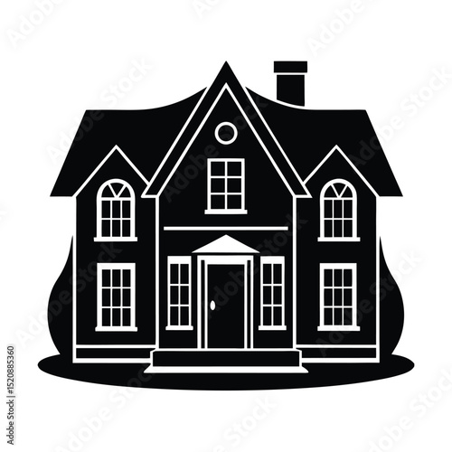 House Front Vector Silhouette