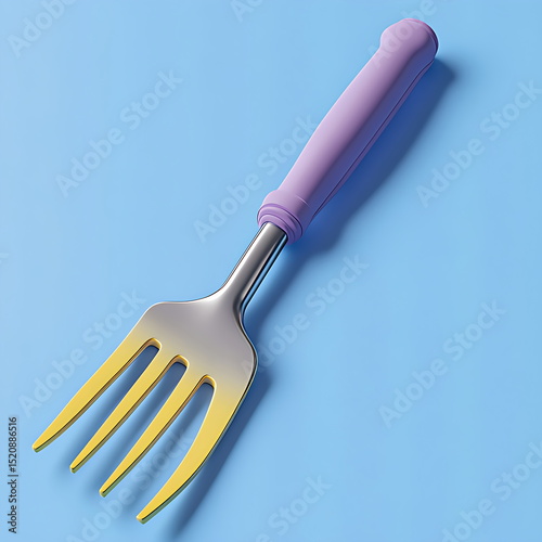 3D icon of a purple fork