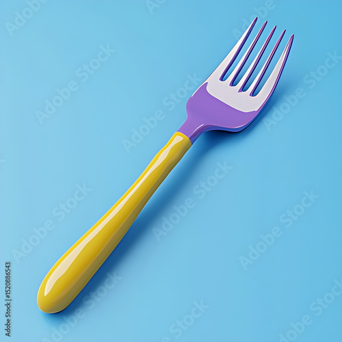 3D icon of a purple fork