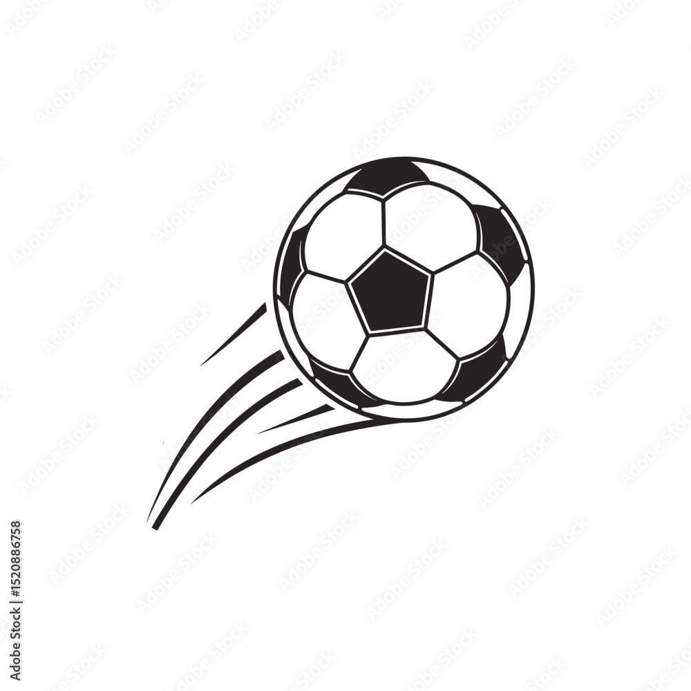 Obraz premium Minimalist Soccer Ball Vector Icon on White Background (2).