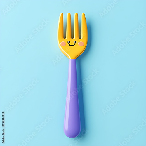 3D icon of a purple fork