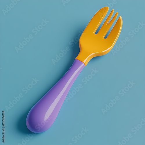 3D icon of a purple fork