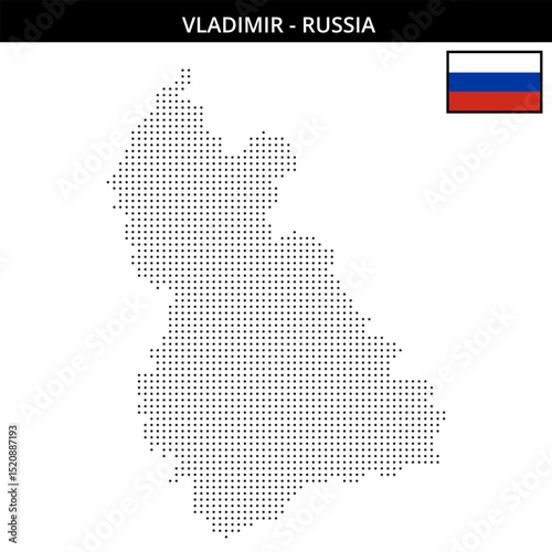 Small dots map of Vladimir in Russia