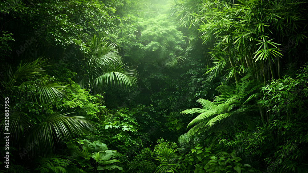 Fototapeta premium Dense Lush Green Forest Canopy