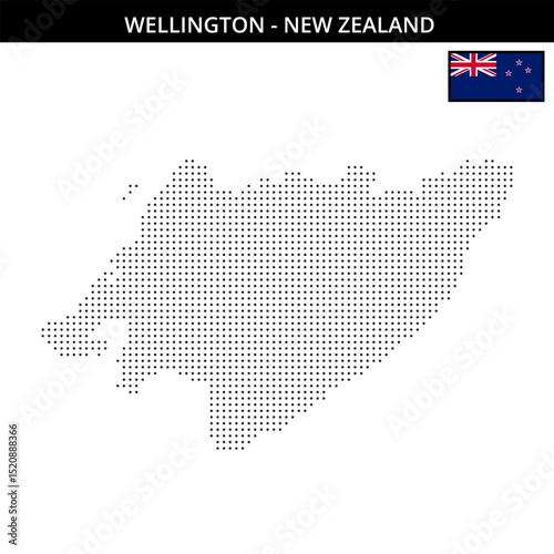 Small dots map of wellington in New Zealand