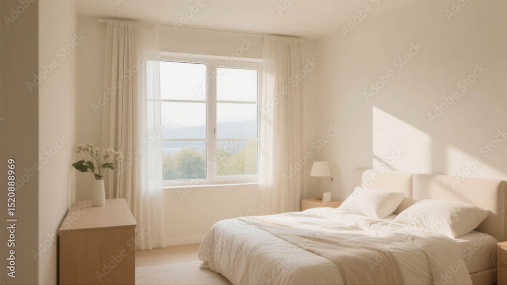 Naklejka premium bedroom with window