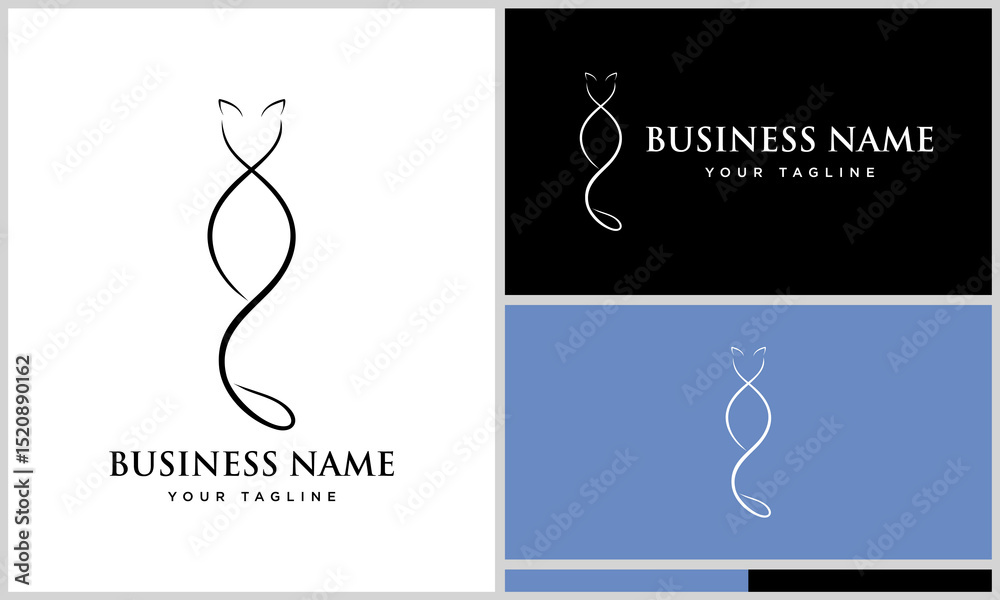 Obraz premium Abstract Cat Logo Design Variations.