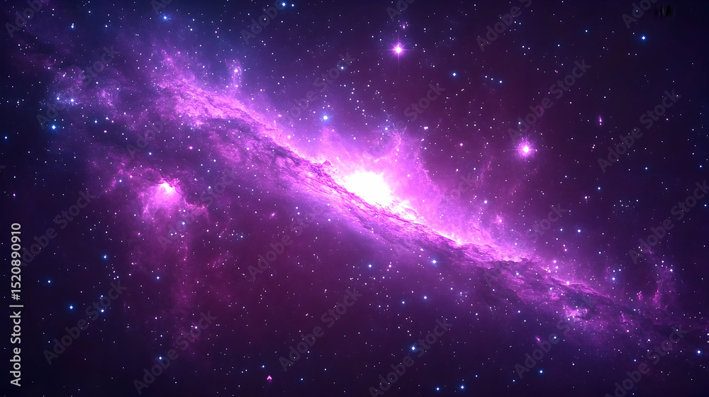 Fototapeta premium Purple nebula space background cosmic swirl galaxy stars