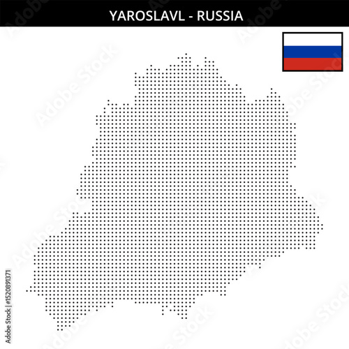 Small dots map of Yaroslavl in Russia