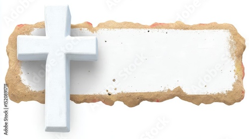 A peaceful cross on a blank background, symbolizing faith.