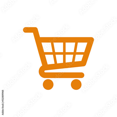 Simple Orange Shopping Cart Icon A Versatile Vector Illustration