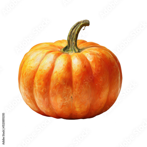 Wallpaper Mural A vibrant pumpkin with textured orange skin and a curved stem. Torontodigital.ca