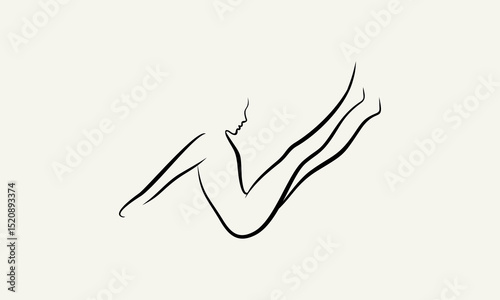 Abstract Yoga Pose Silhouette.