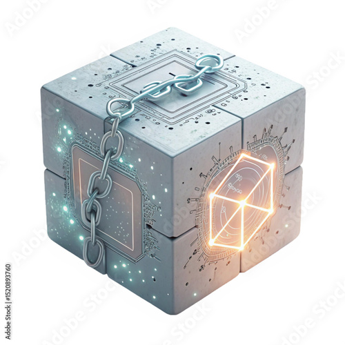 Sci-fi Cube with Energy Core