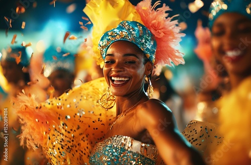 Smiling Bahamian Woman Expresses Pure Happiness at Independence Day Celebration, Showcasing Lively Island Traditions