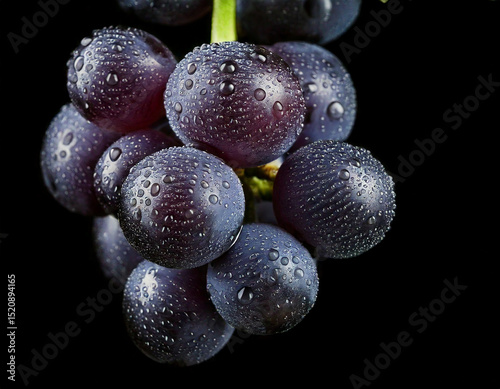Wallpaper Mural droplets on grape skin, black background Torontodigital.ca