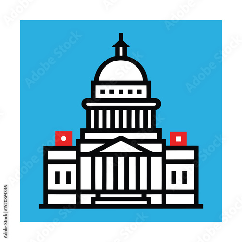 United states capitol building iconic landmark illustration
