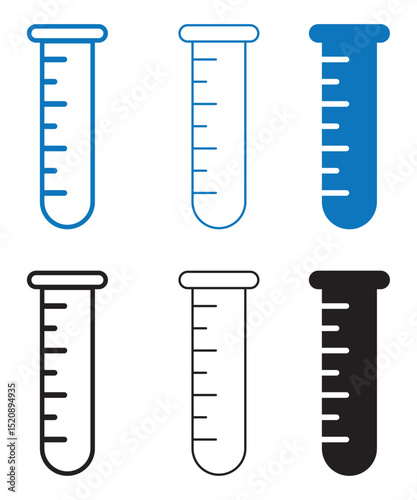 test tube icon set. test tube icon solid and line style. vector icons. eps file.