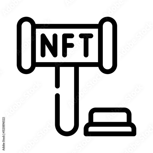 nft bidding line icon