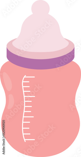 Pink Baby Bottle Illustration