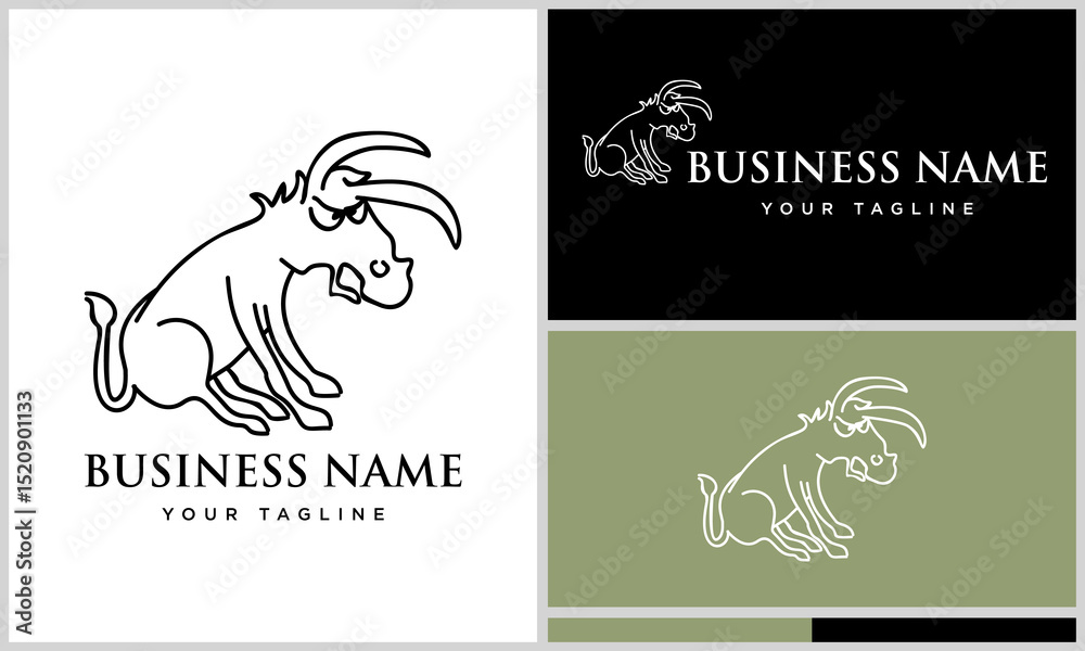 Fototapeta premium Cartoon Bull Logo Variations.