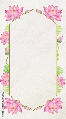Flower frame appearing composition for wedding and valentine vertical video