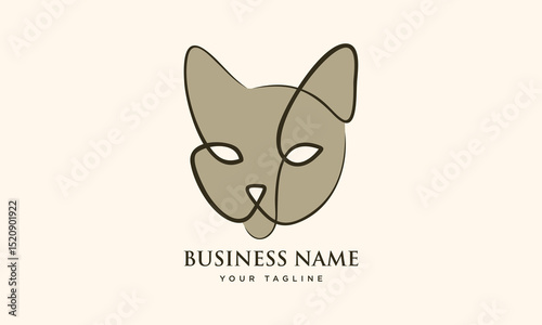 Cat Line Art Logo.