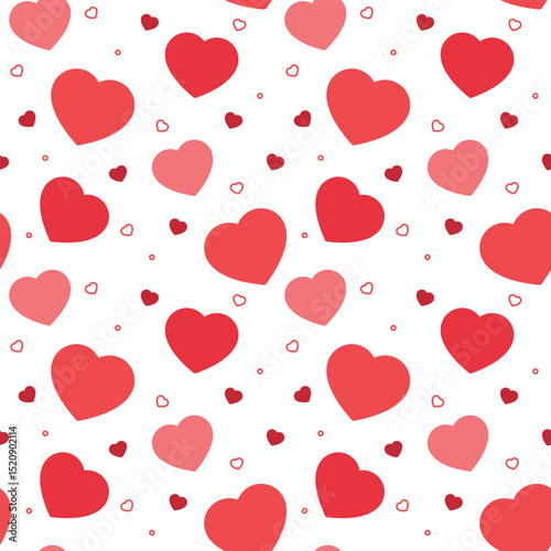 Red heart seamless pattern background. Perfect for Valentine's day.