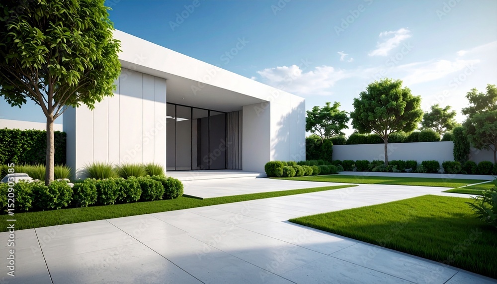 Fototapeta premium modern house in the garden