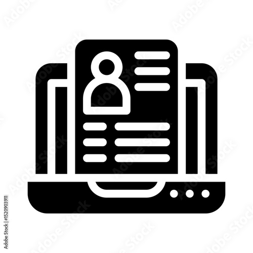 online resume glyph icon