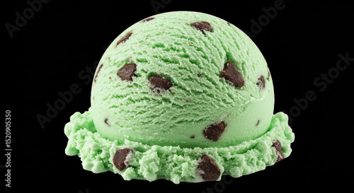 Mint chocolate chip ice cream scoop