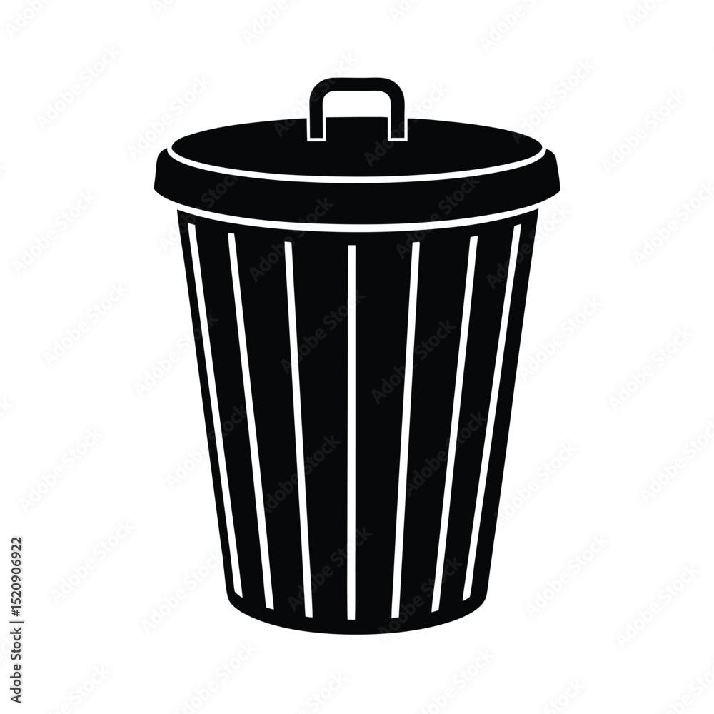 Trash Bin Vector Silhouette Trash Bin Vector Silhouette
