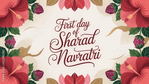 Sharad Navratri  Festival First Day Post Template