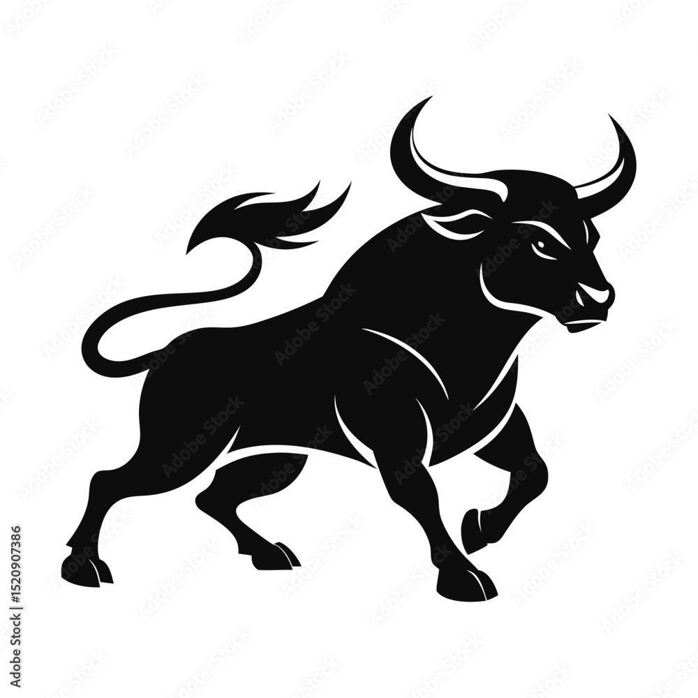 Fototapeta premium black and white bull