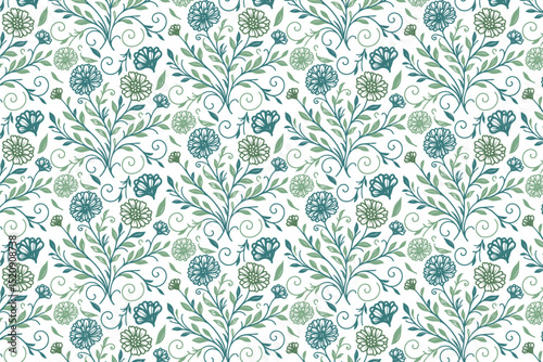modern seamless wrapping paper sketch.textile stylish pillow cover flower.print design trendy hand drawn table top.minimalism one line fabric nature.floral repeat pattern texture

