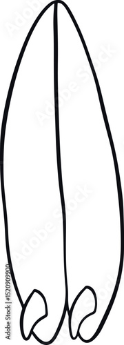 Minimalist Surfboard Line Drawing Vector 