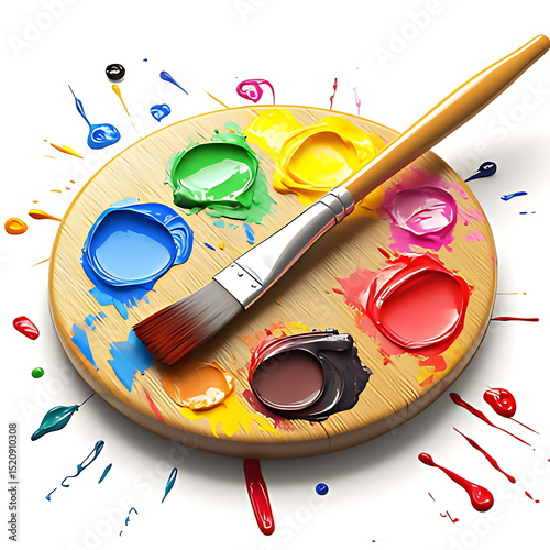 A cute icon of an artists palette with colorfull