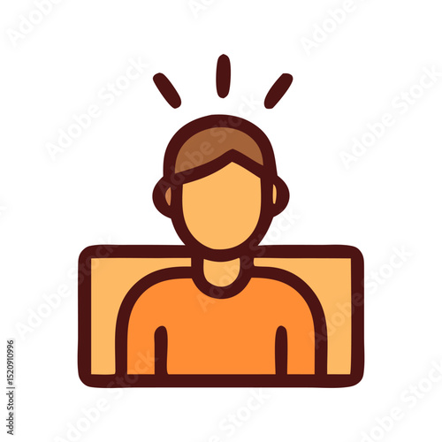 Person with an idea above their head. Conceptual image representing creativity, innovation, brainstorming, inspiration, eureka moment. Suitable for business, education, marketing.