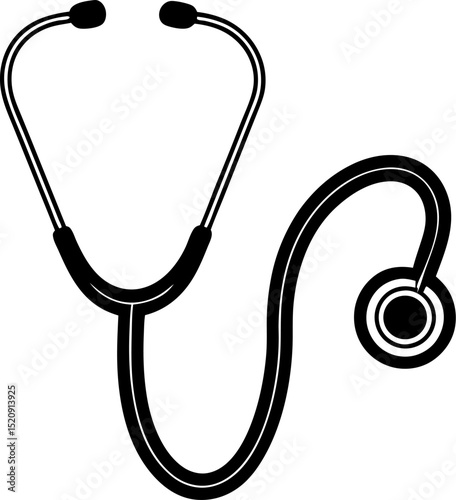 Vector illustration of a medical stethoscope for healthcare and diagnostic imagery