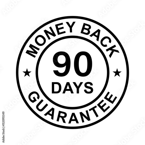 90 days money back guarantee icon vector for graphic design, logo, website, social media, mobile app, UI illustration