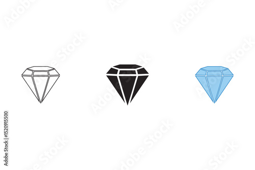 Diamond vector icons set
